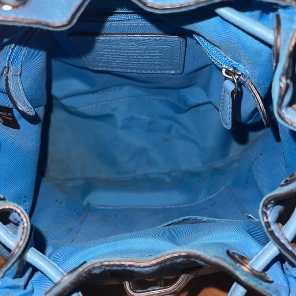Coach Azure Blue Backpack Rusack - Pebble Leather #37581 - Picture 14 of 16